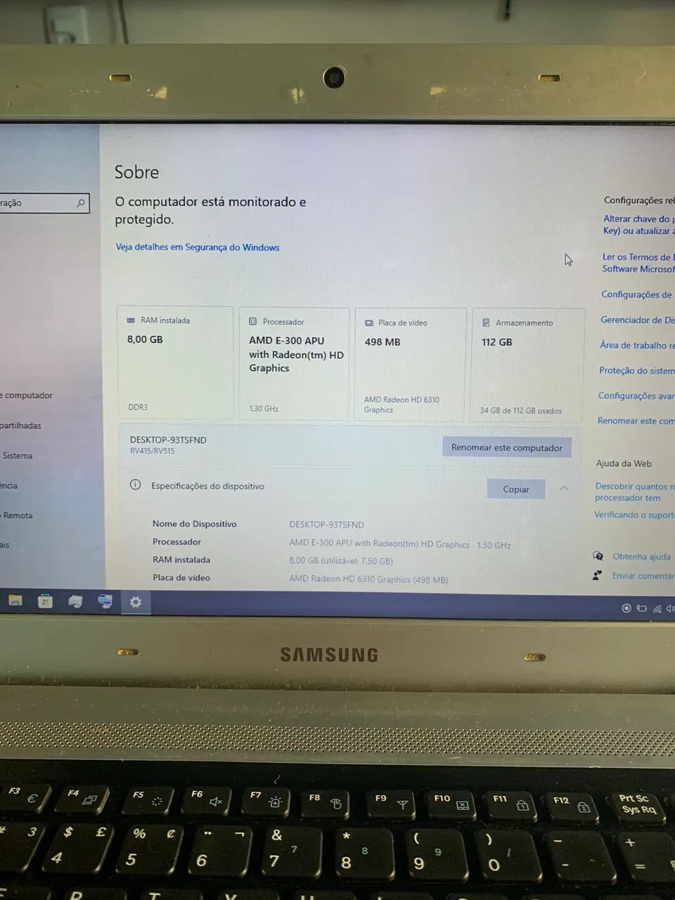 Notebook Samsung 