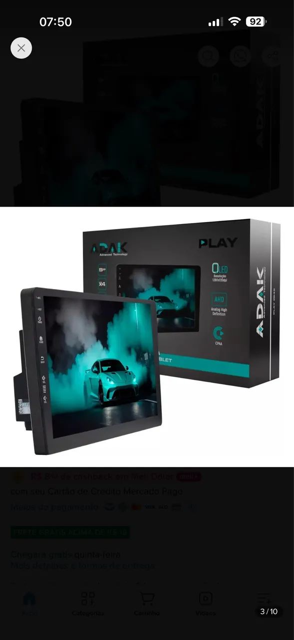 Multimídia 9? Android Auto e Car Play 
