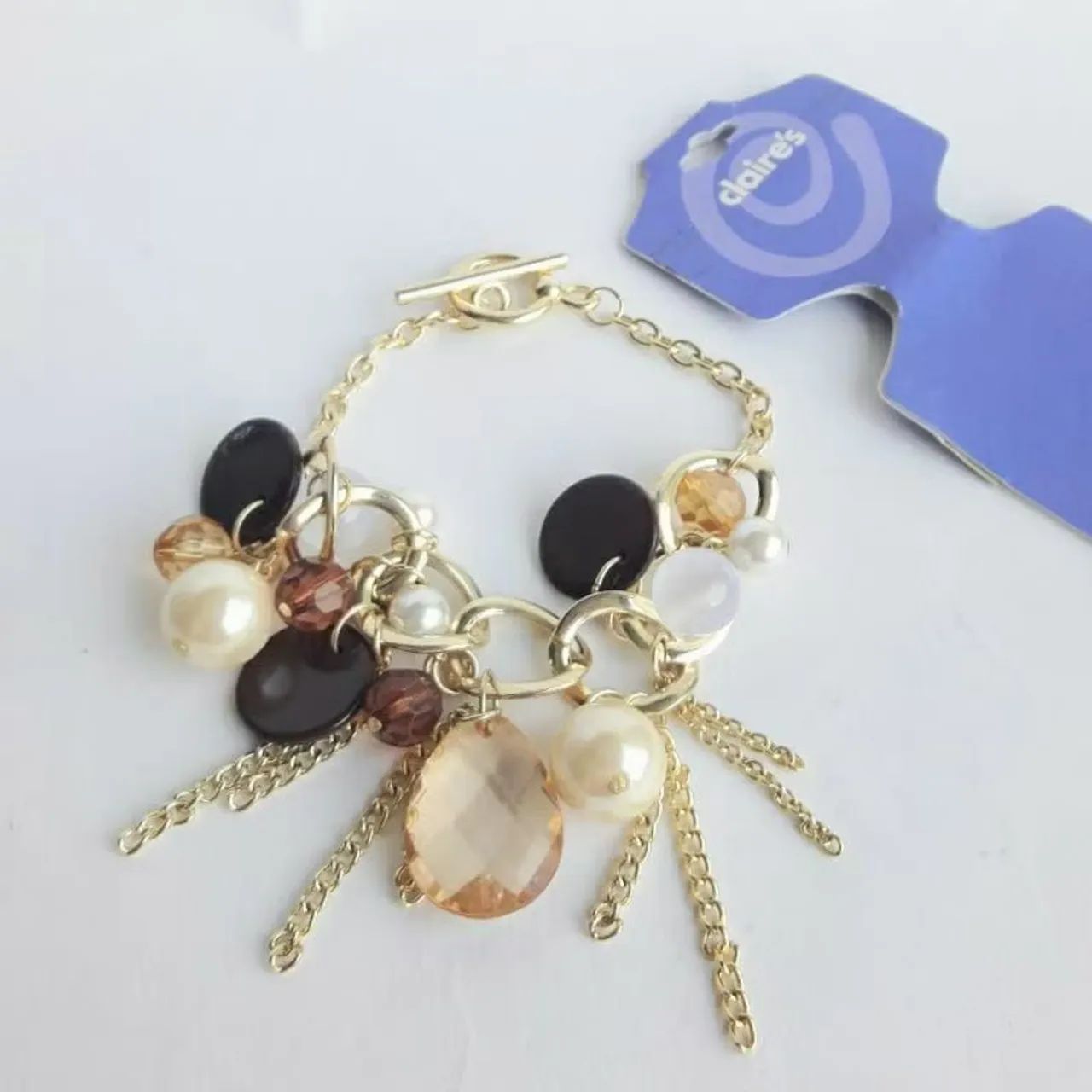 Pulseira claire's original importada folheada a ouro com pérolas  - Foto 2