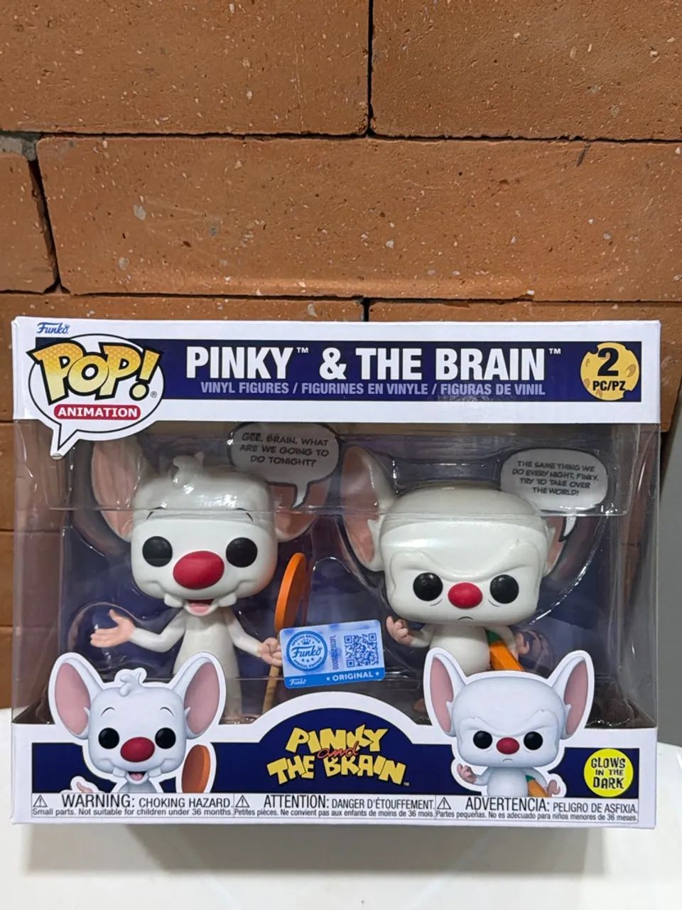 FUNKO POP 2 PACK GLOW PINK E THE BRAIN 