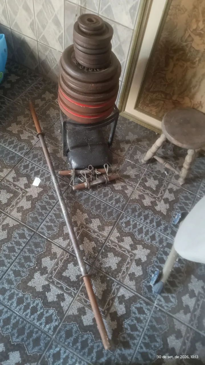 Anilhas e barras para musculação  - Foto 3