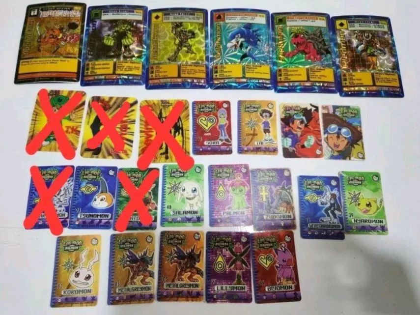 Coleção Digimon tazos cartas e cards