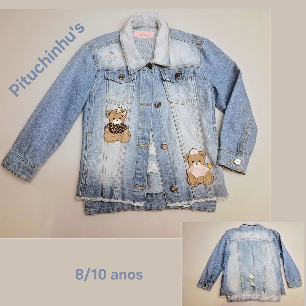 Jaqueta jeans Infantil Pituchinhus 