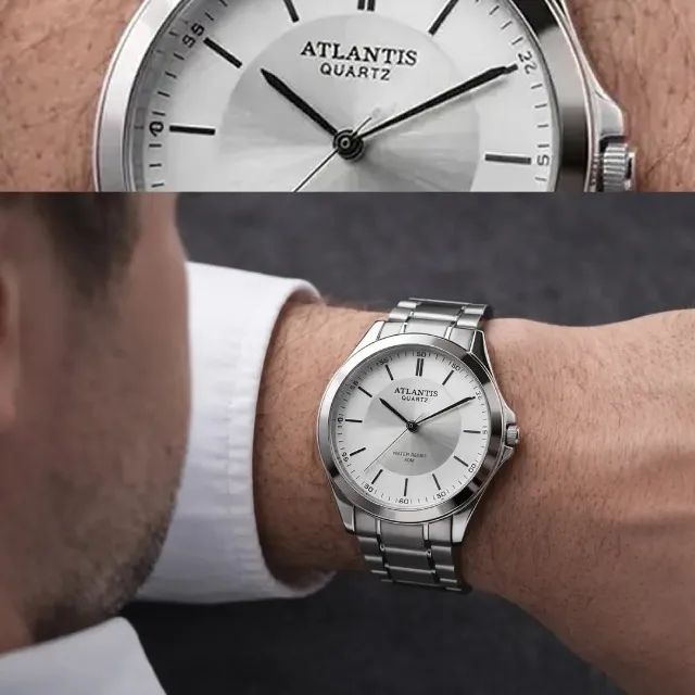 Relógio Atlantis Masculino Original Prateado - Foto 2