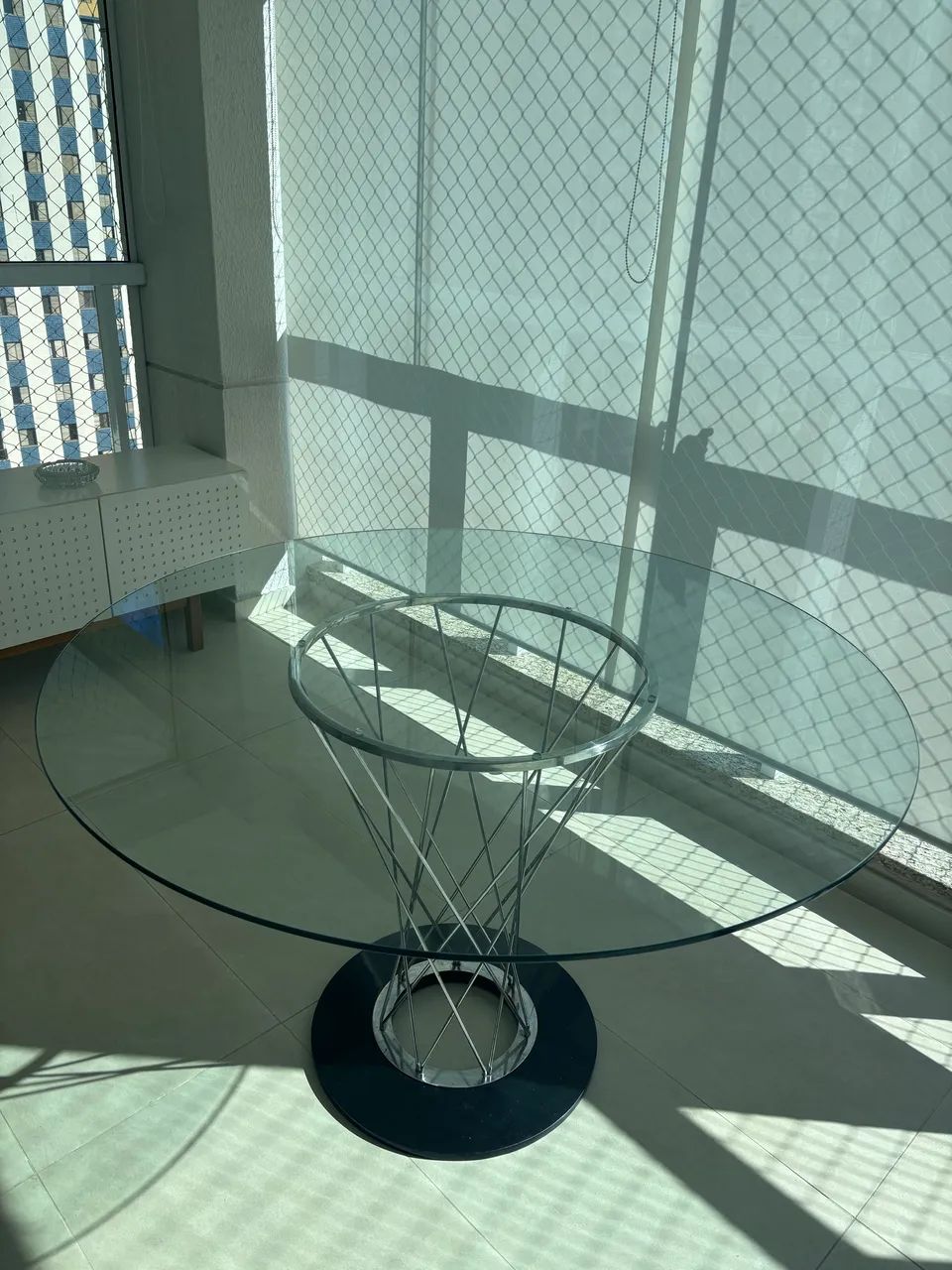Mesa de vidro redonda