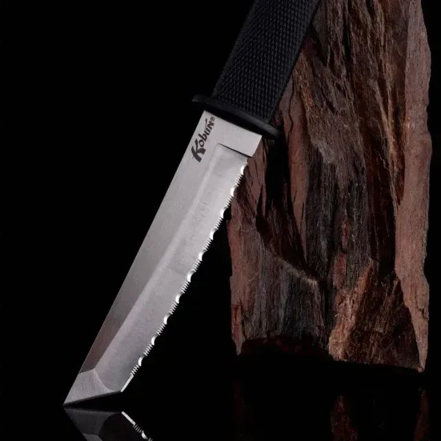 Faca tática de lâmina fixa Serrilhada Cold Steel Kobun - Foto 4