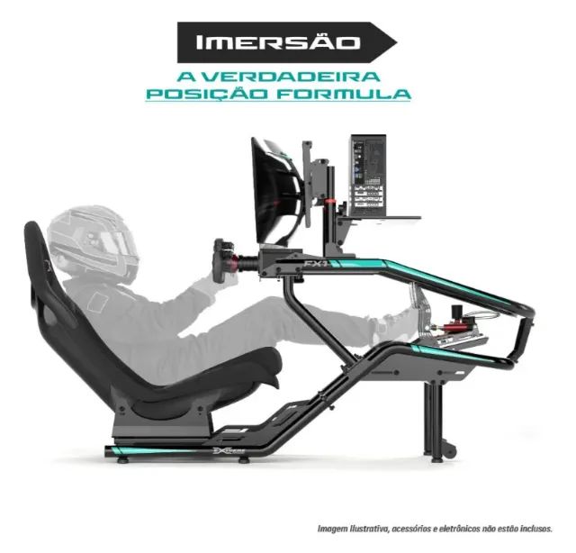 Cockpit Extreme Simracing Suporte Para Volante Estação Completa Fórmula 1 Fx1 - Foto 5