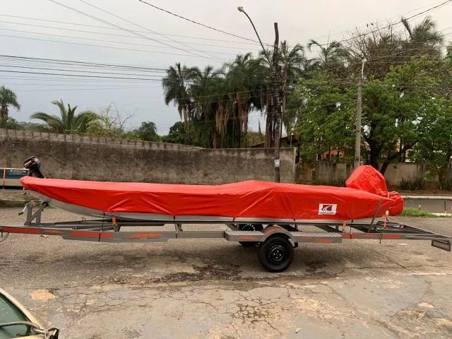 Carretinha personalizada pra canoa de 6mt chassi no enregecido de 100 na chapa 13 fecho de - Foto 3
