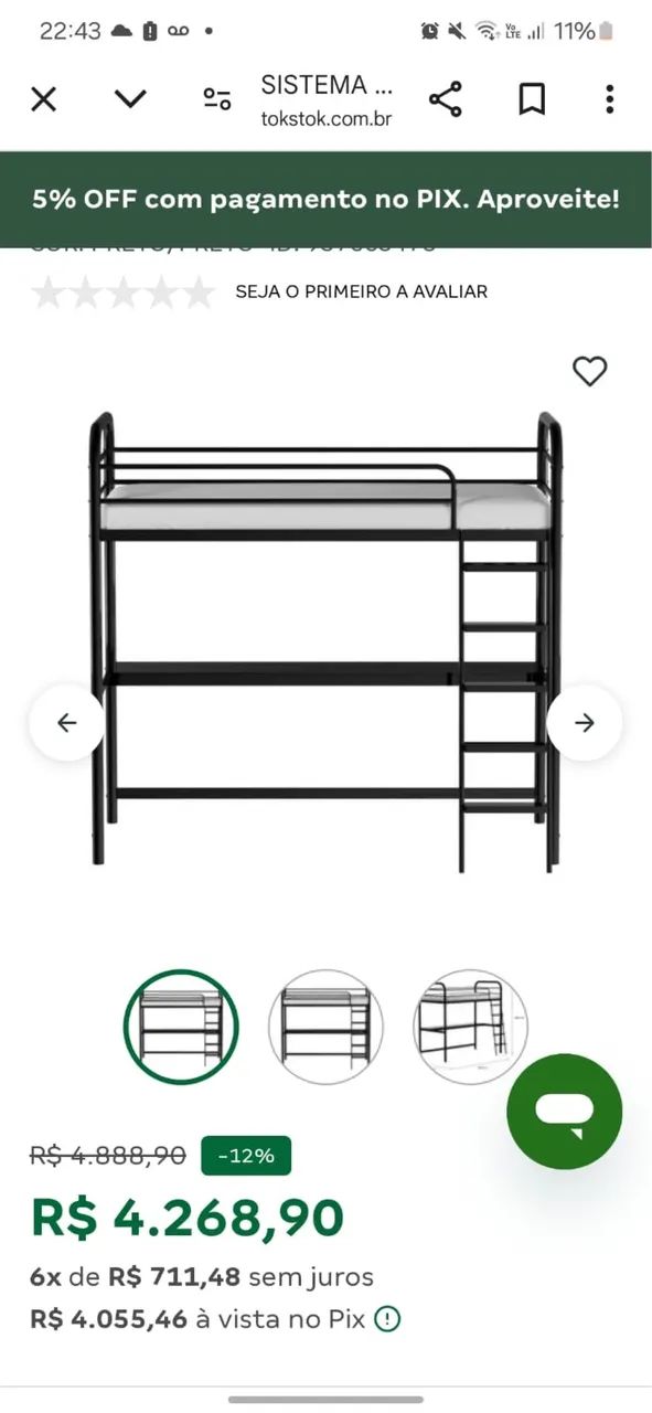 Cama alta com escrivaninha  - Foto 4