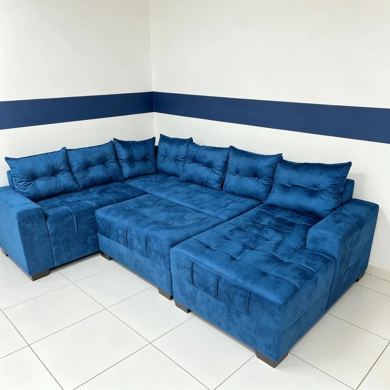 Sofá 7Lugares de canto. Com puff  - Foto 4