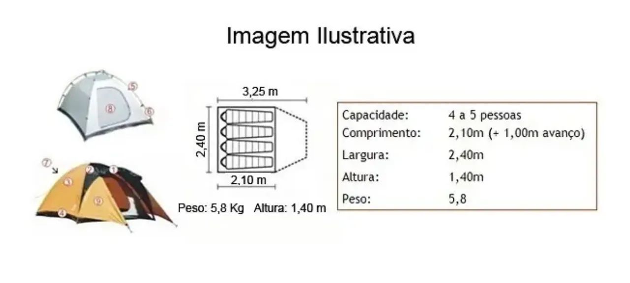Barraca 4 pessoas trilhas e rumos  - Foto 4