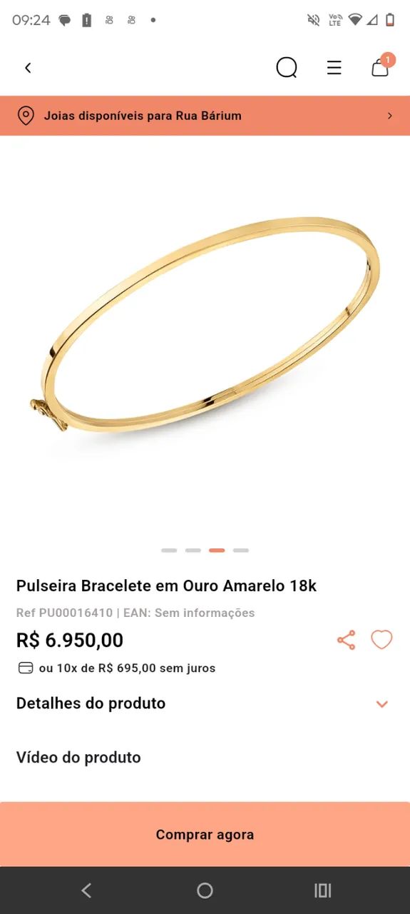 Pulseira bracelete Vivara em ouro amarelo 18k - Foto 5