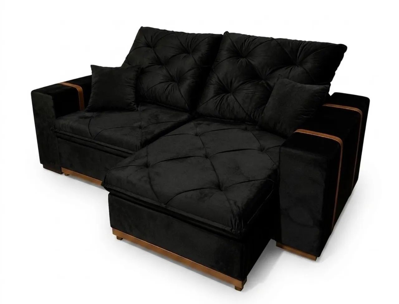 Sofá Retrátil e Reclinável Imperial 2,20 m Preto - Foto 3