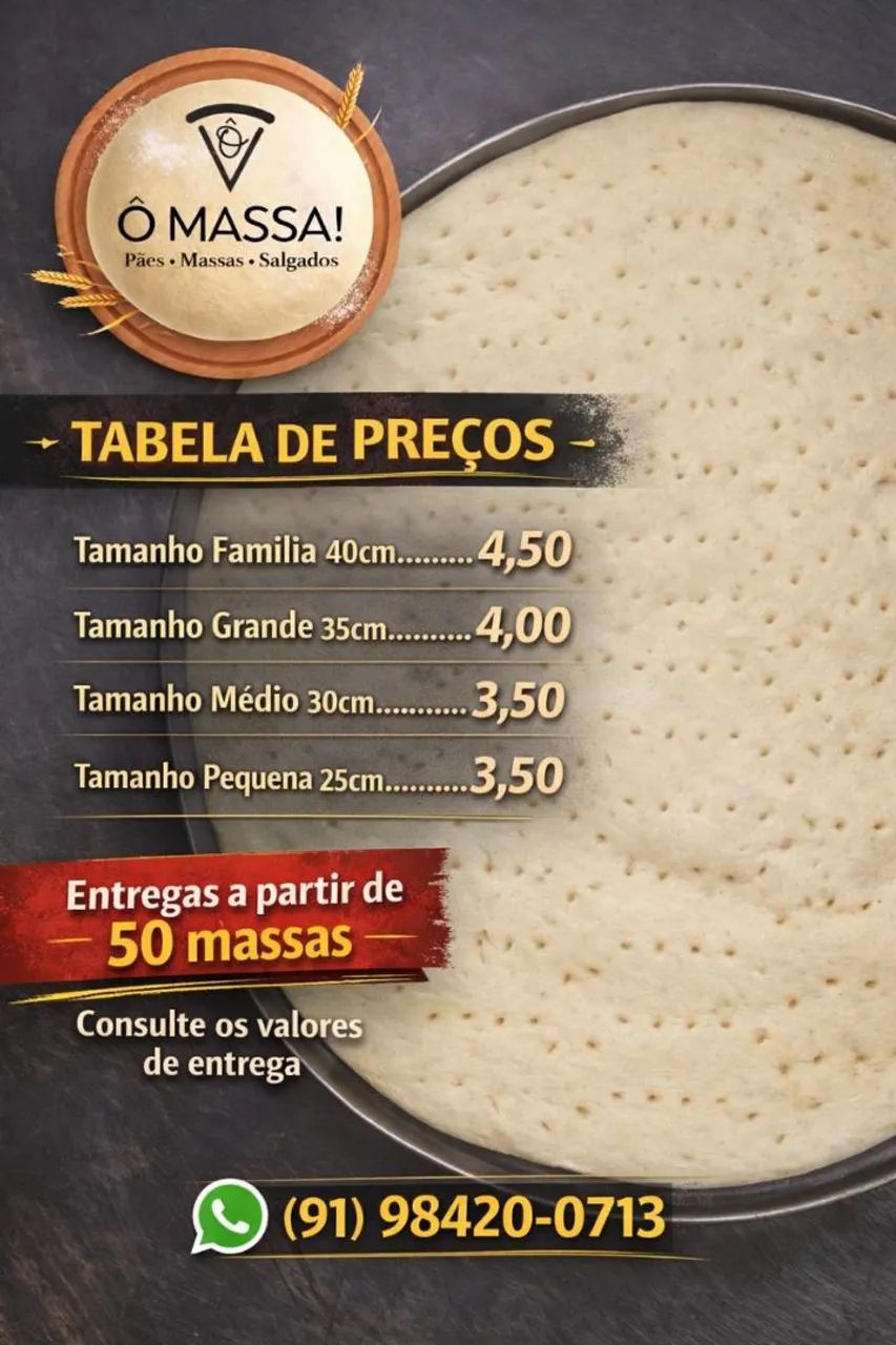 MASSA PARA PIZZARIA