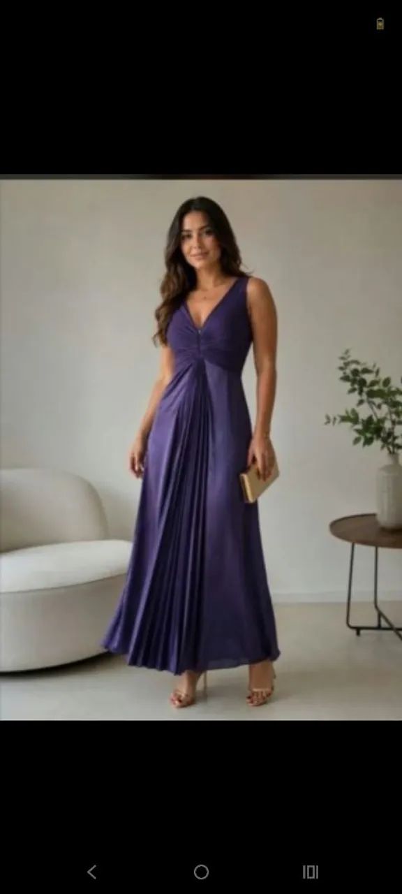 Vestido Longo de Festa Elegante Roxo - Foto 2