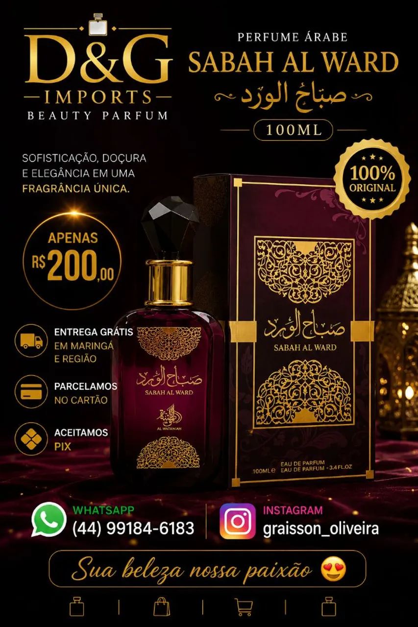 Perfume Árabe Sabah Al Ward 100ml