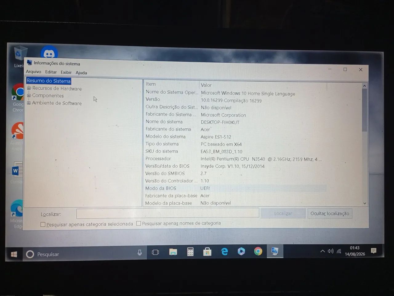 Notebook Acer Aspire ES1-512 (LEIAM A DESCRIÇÃO) - Foto 3
