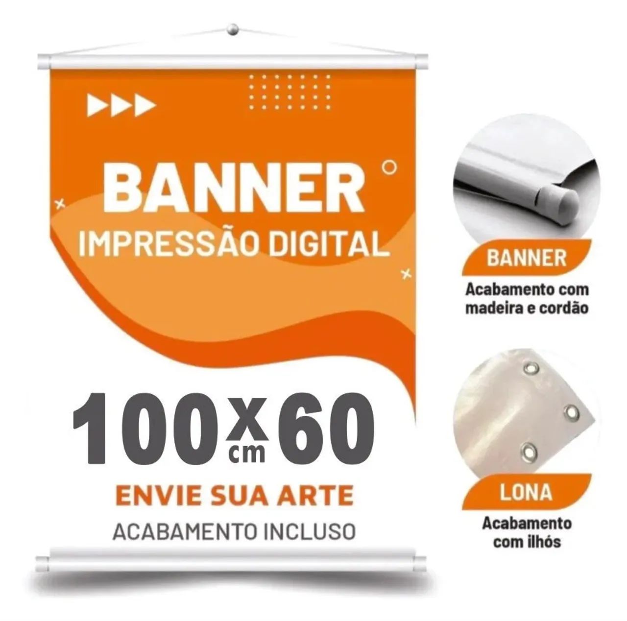 Banners com madeira ou ilhós 