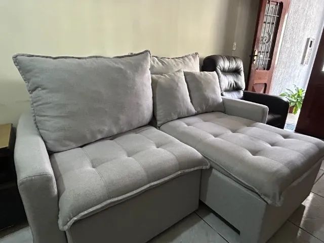 Sofá Cinza (Seminovo) - Foto 4