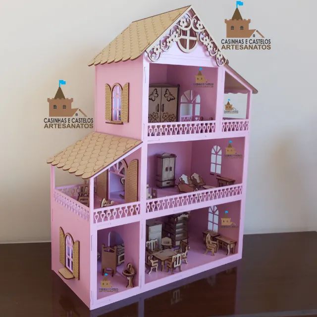 Casinha de Boneca Montada e Pintada NOVA - Foto 3