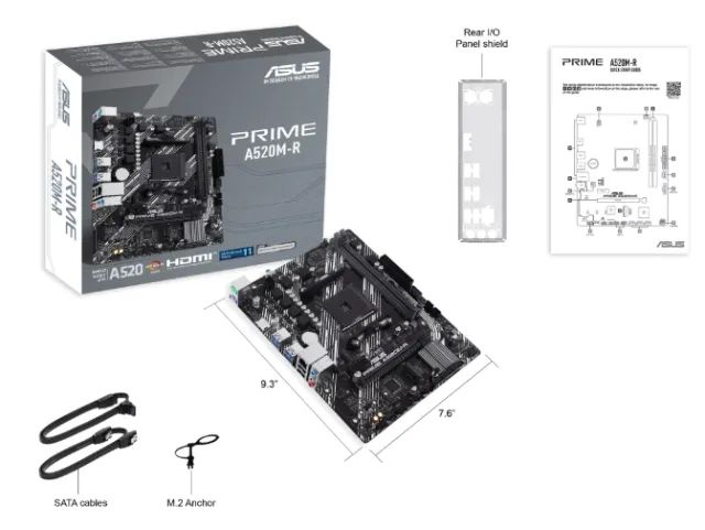 Placa mãe AM4 A520M-A Pro Asus nova, lacrada, com garantia! - Foto 3
