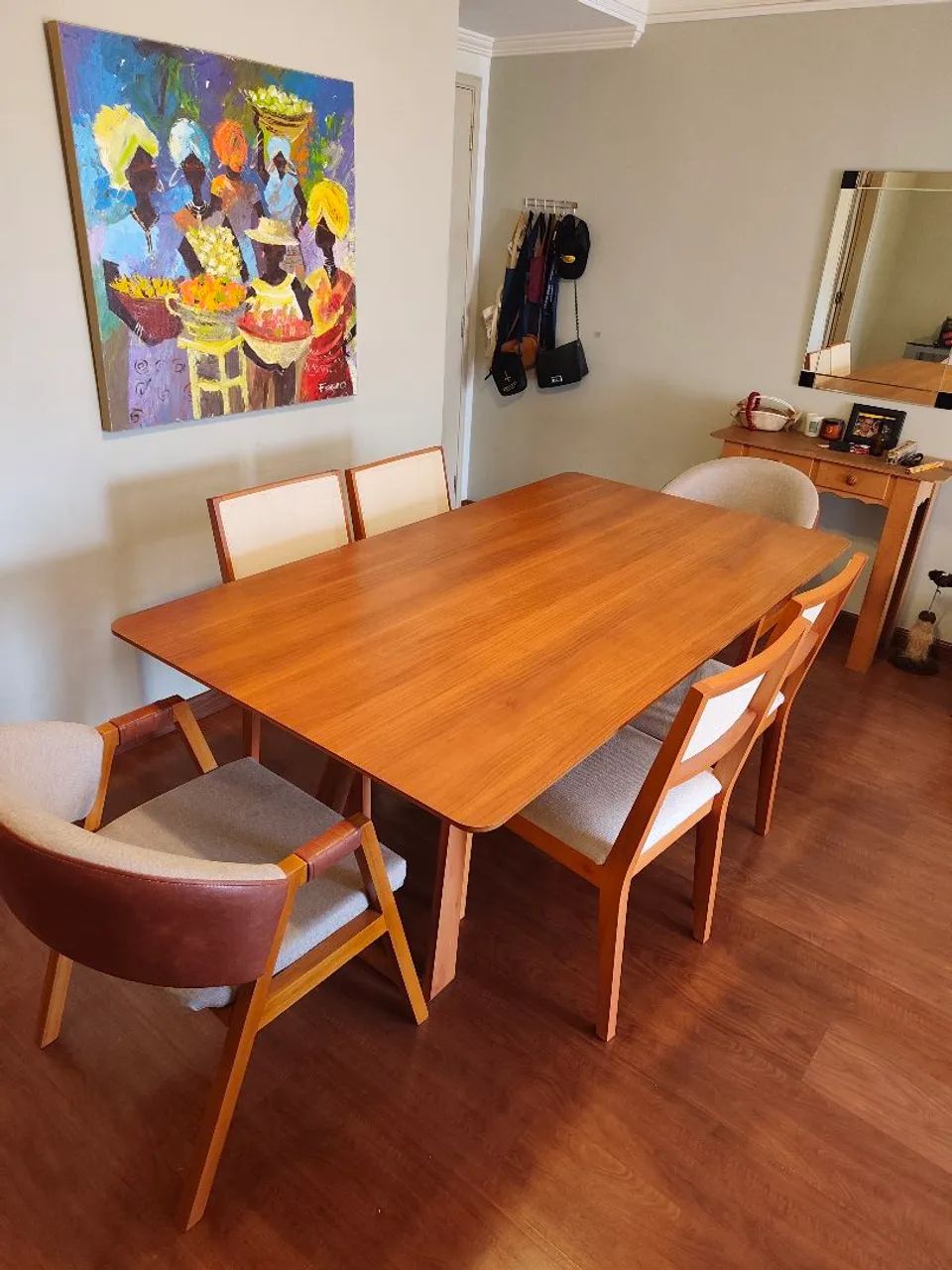 Mesa 1,80 x 1,00 com 6 cadeiras super nova - Foto 3