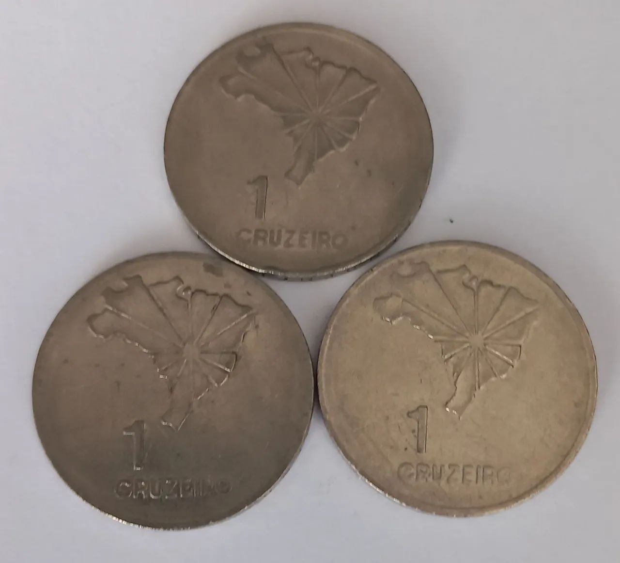 Lote c/ 3 Moedas 1 Cruzeiro Sesquicentenario da Independência 