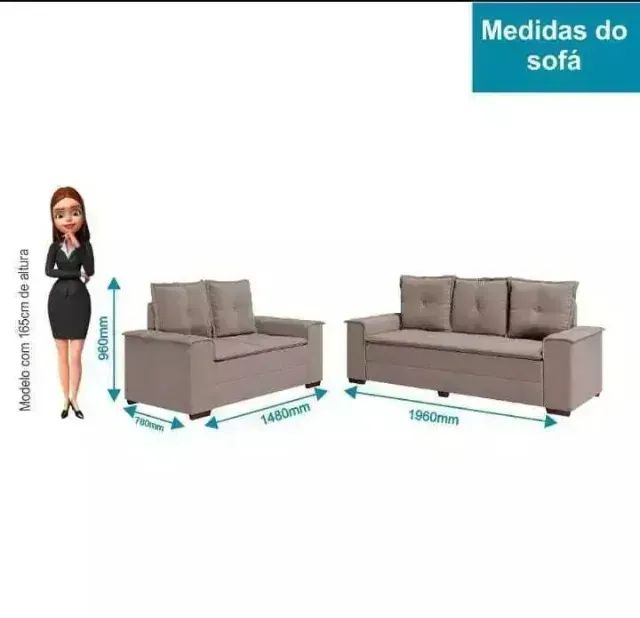 Conjunto sofa Premium  2/3 lugares veludo - Foto 2