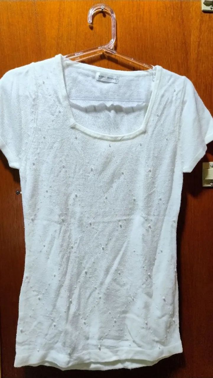 Conjunto de lã elegante novo branco P - Foto 2