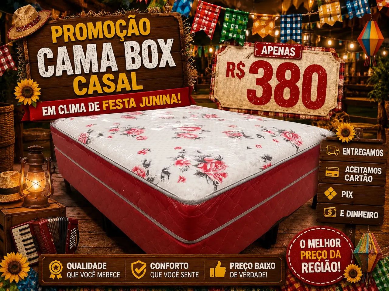 Cama box promoção mês de junho*%