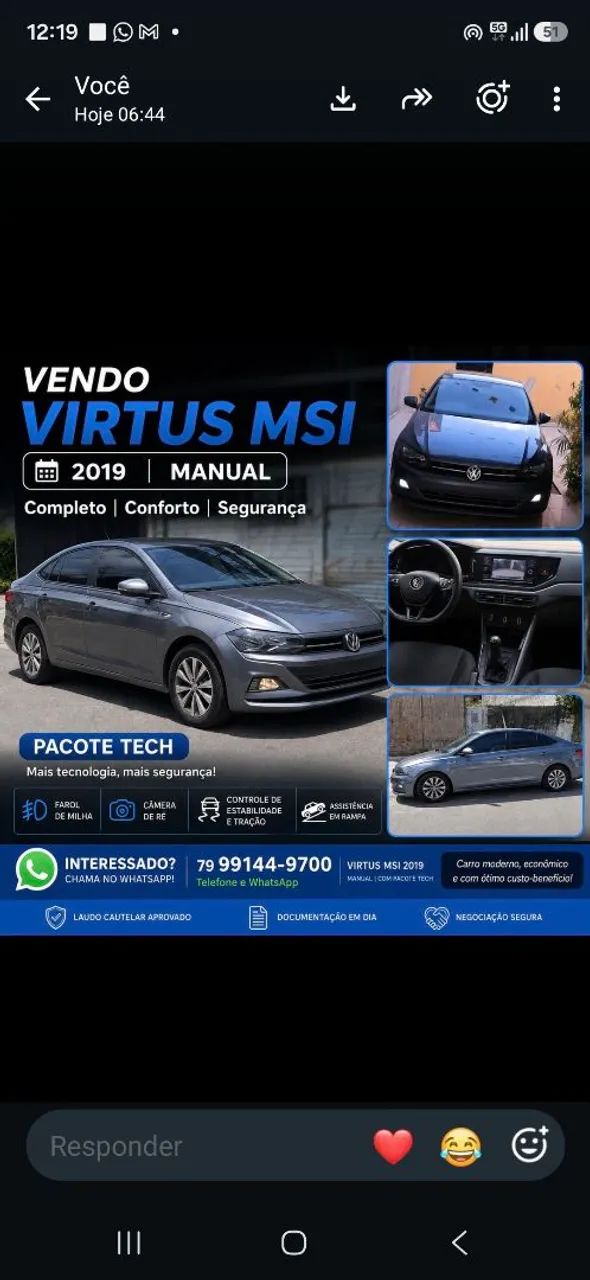 Volkswagen Virtus 1.6 MSI Flex 16V 5P Mec. 2019