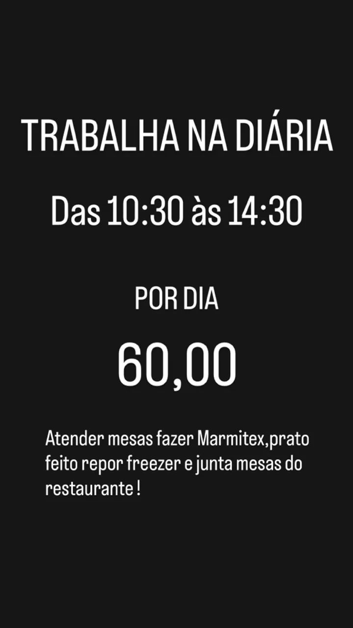 Vaga de emprego atendente !