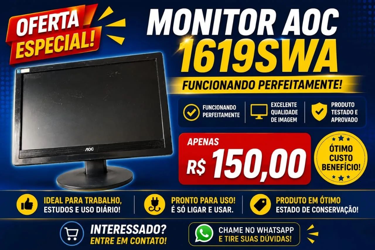 Monitor AOC para Computadores Funcionando perfeitamente 