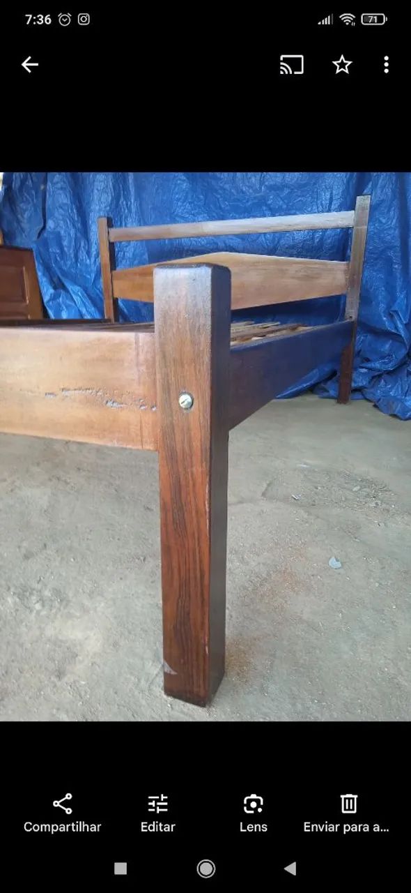 Cama de viúva de sucupira maciça 