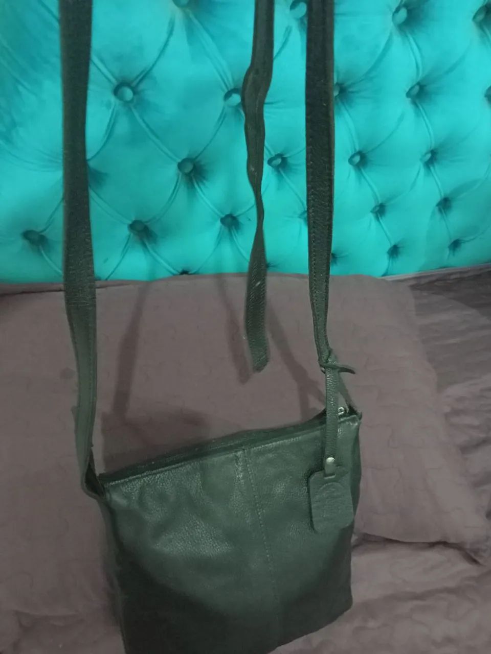 Bolsa andoria preta couro legítimo  - Foto 5