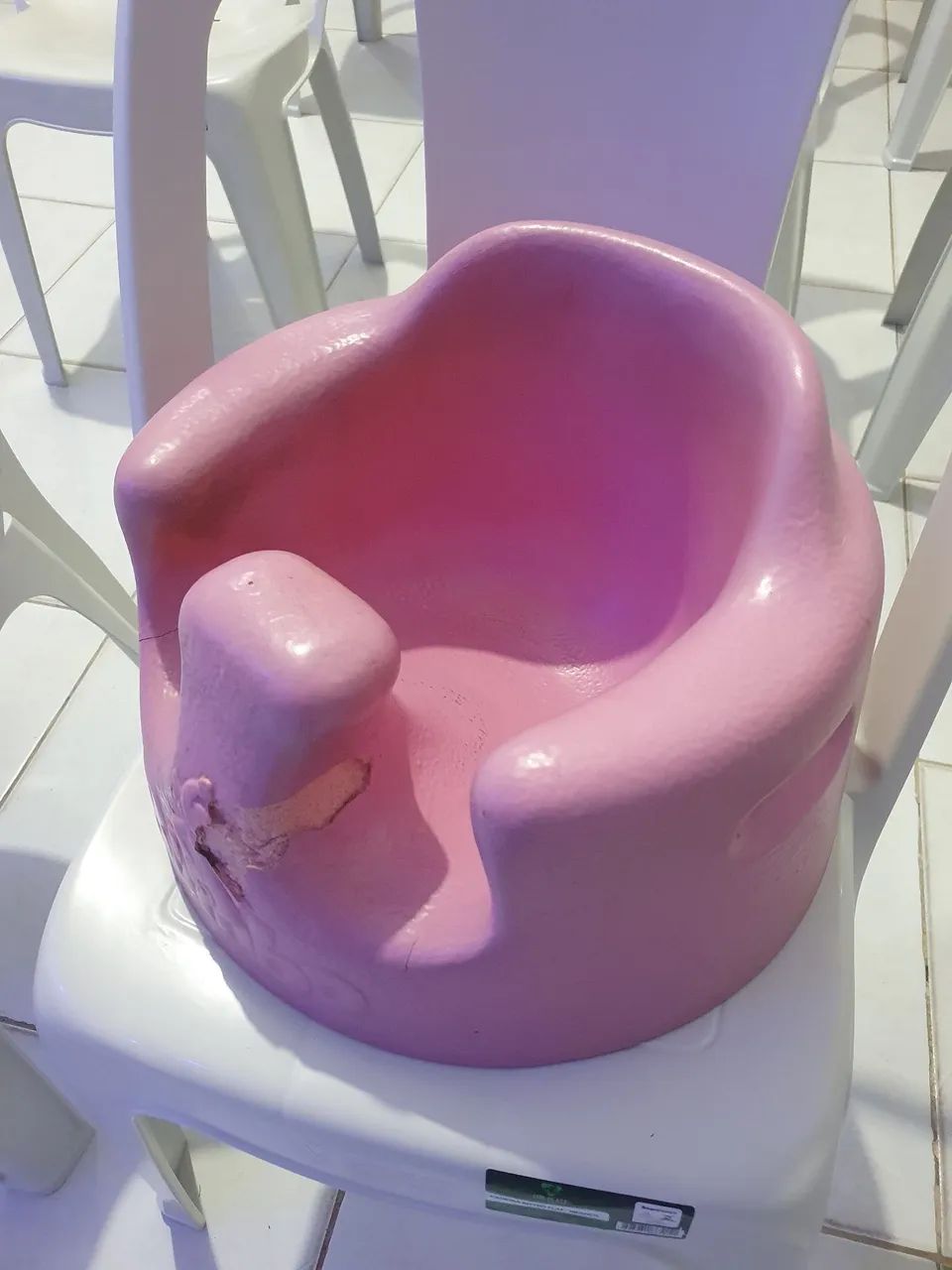 Bumbo assento de chão para bebês rosa  - Foto 4