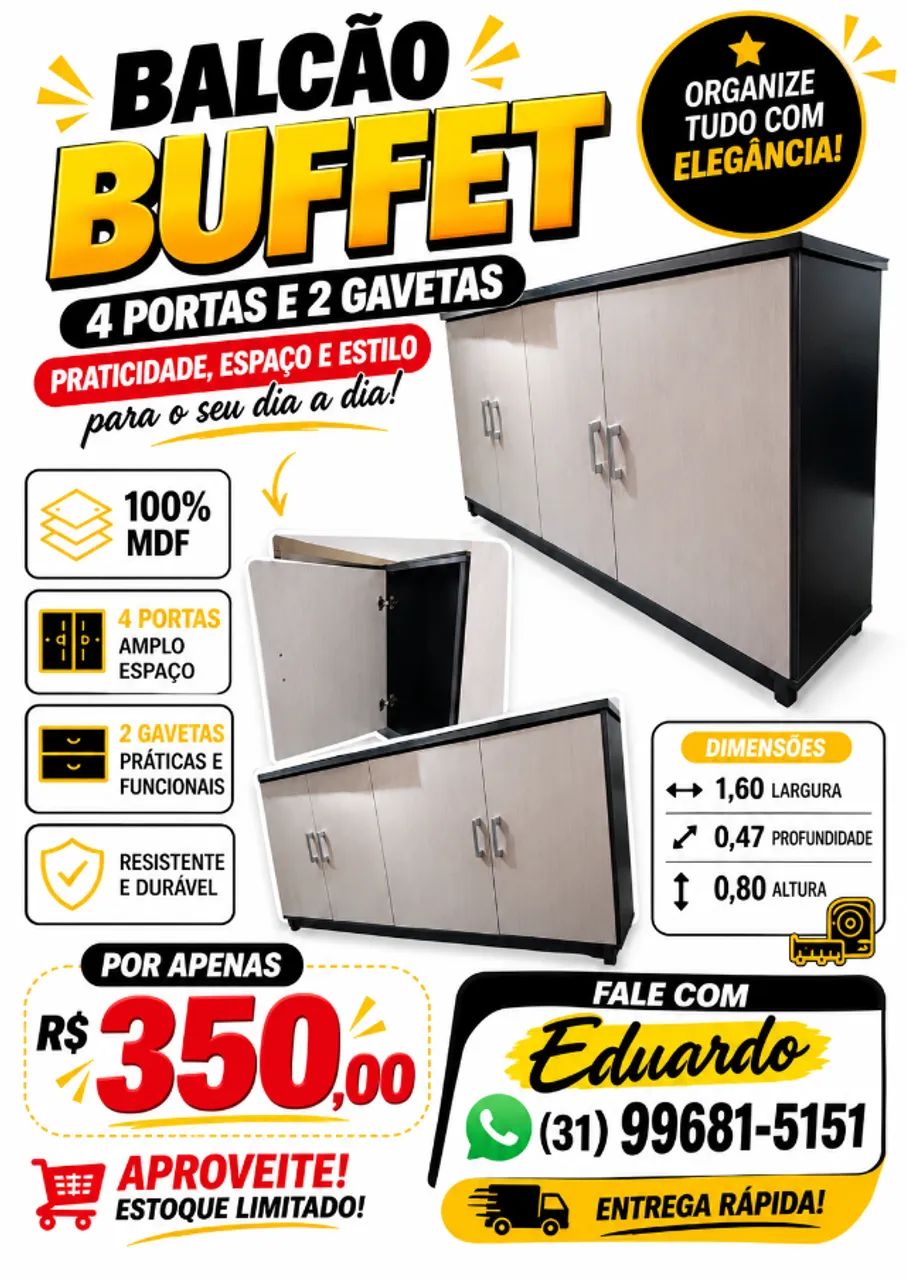 BUFFET ÓTIMO E CONSERVADO