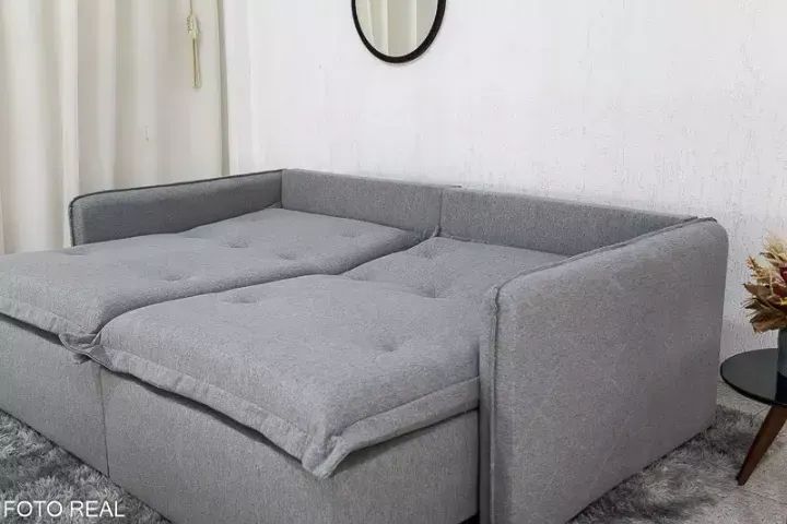 Sofá Retratil sem caixa marrom 4 lugares  - Foto 4