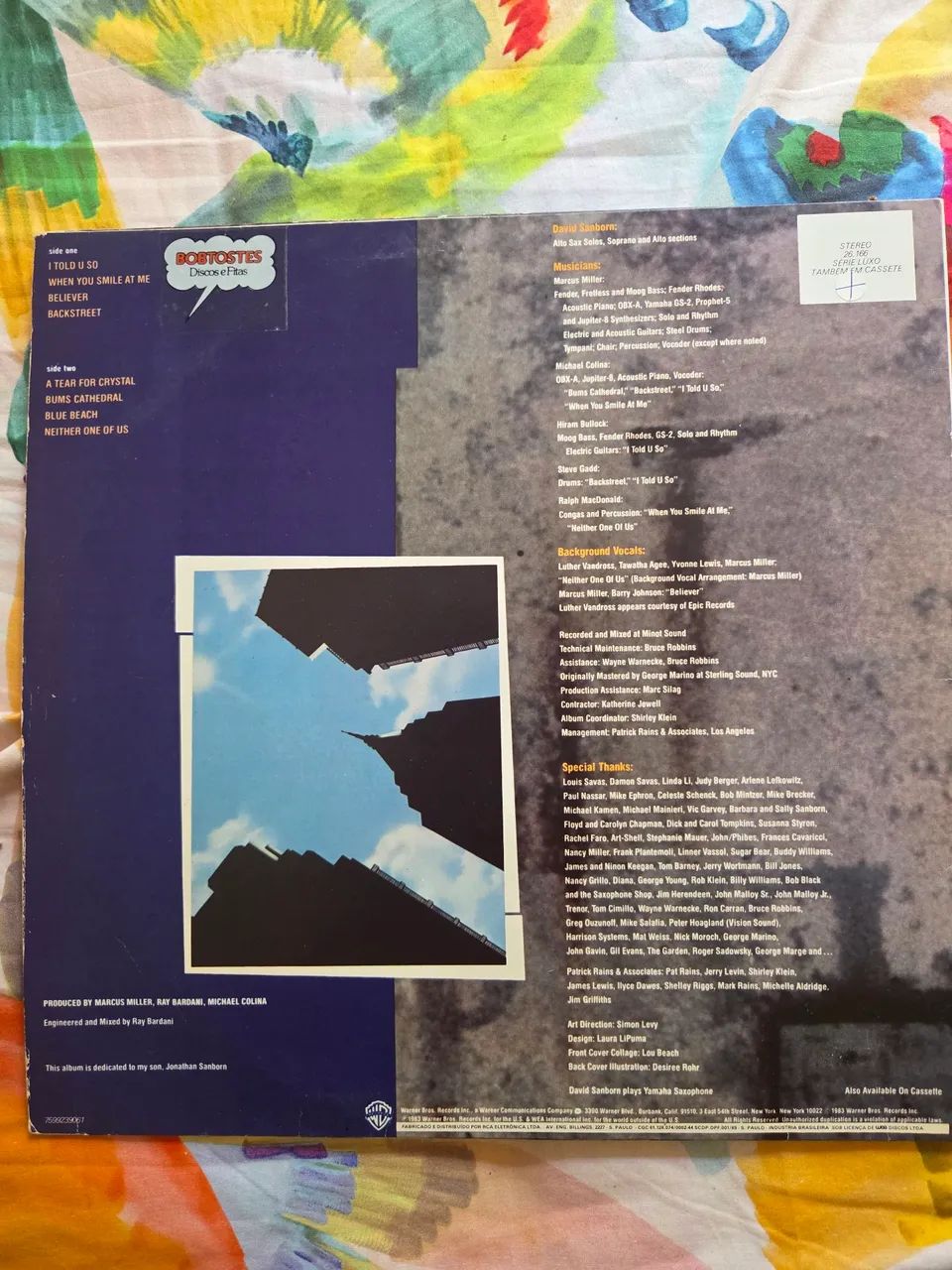 LP VINIL - DAVID SANBORN - BACKSTREET - Foto 3