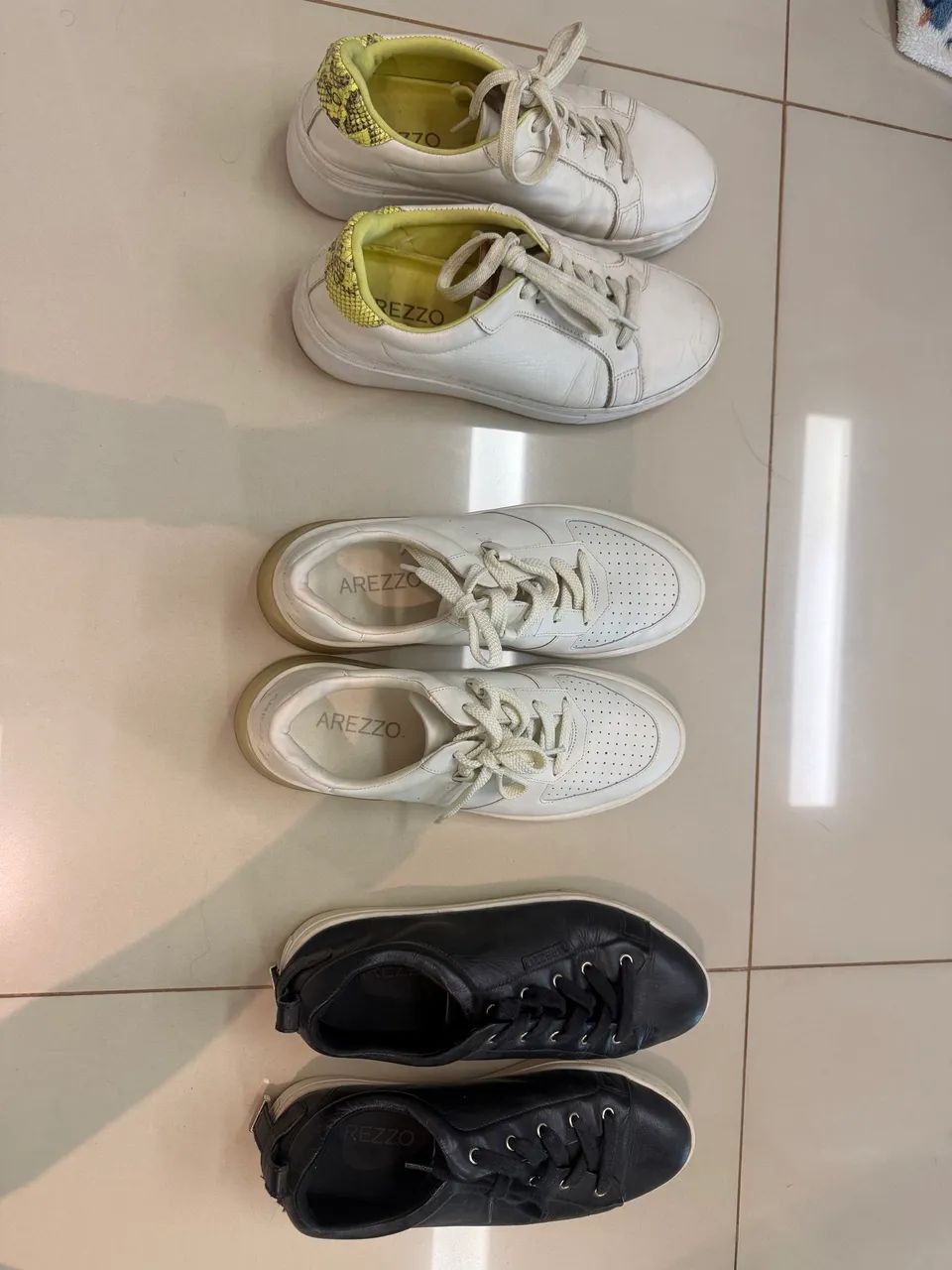 Kit de 3 tênis arezzo TAM 37