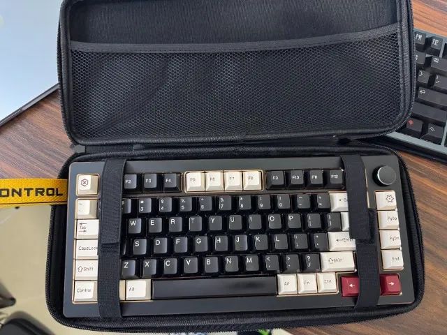Teclado Epomaker TIDE75 Aluminio Preto c/ Case - Foto 2