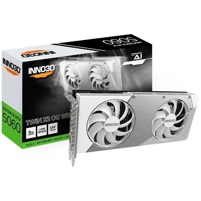 Placa de Video Inno3D RTX 5060 Twin X2 OC White NVIDIA Geforce, 8GB