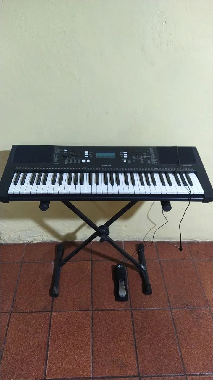 Teclado Yamaha + Suporte + Pedal