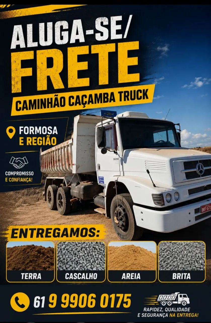 Caminhão Caçamba, Frete, Aluga-se, Formosa e Região. 