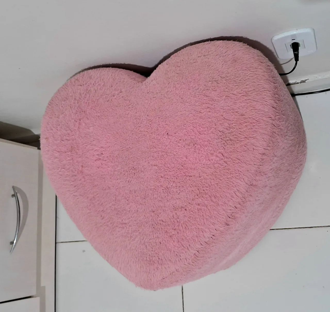 Puff rosa de coração 