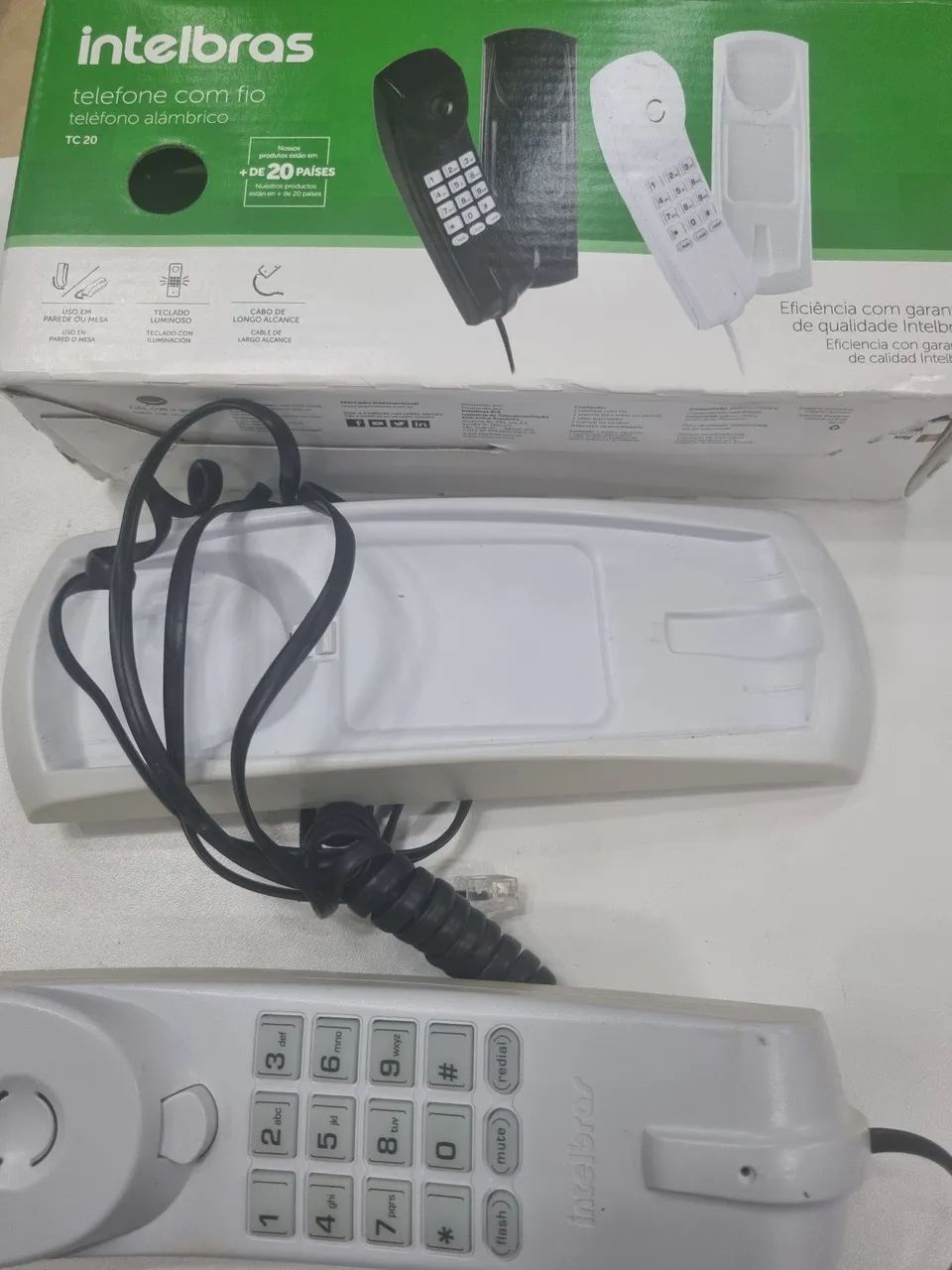 telefone com fio intelbras tc 20 branco