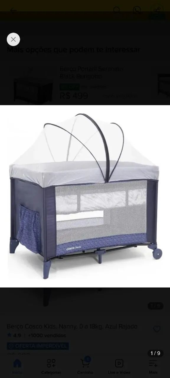 Berço portatil cosco kids 