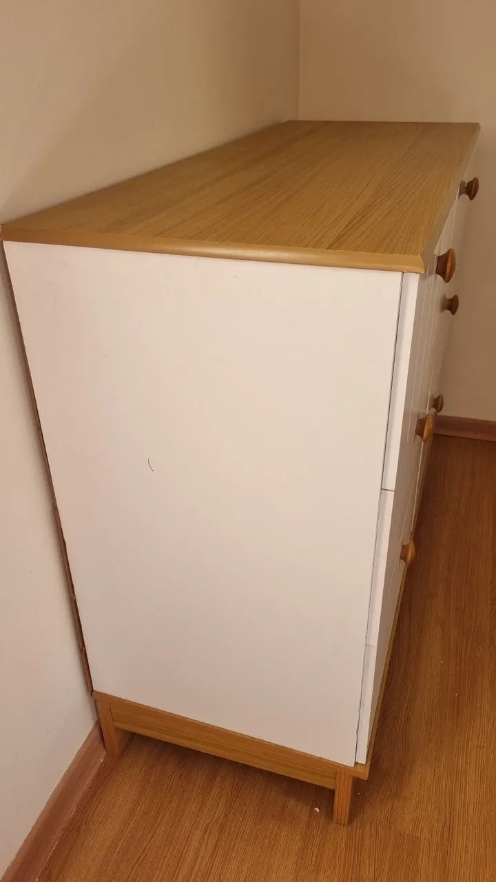Cômoda Infantil com 6 gavetas Branco e Freijó  - Foto 2