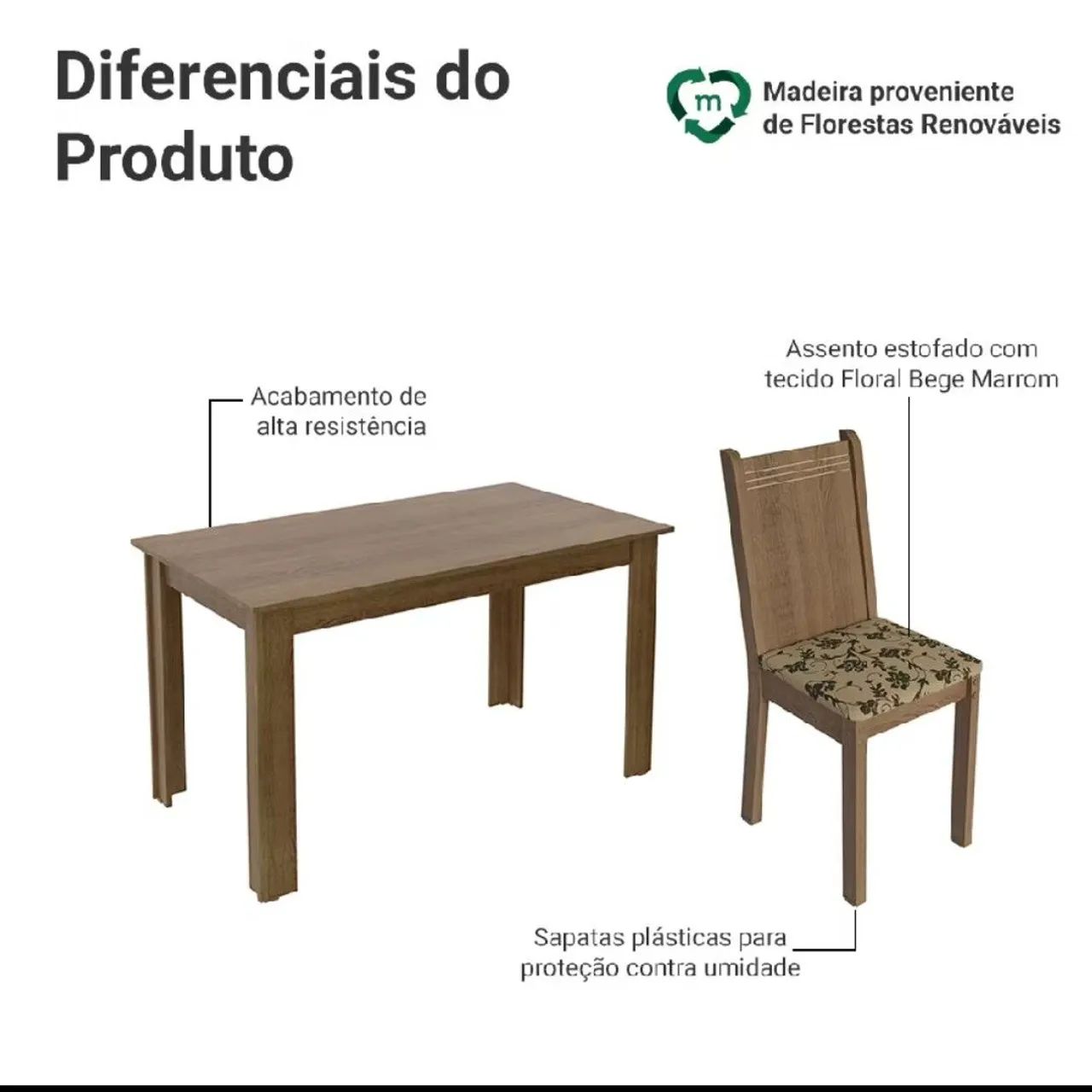 Conjunto Sala de Jantar com 6 Cadeiras - Foto 3