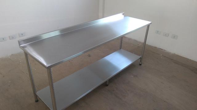 Mesa E Bancada Industrial 100% Inox 1,40x0,60 - Foto 4